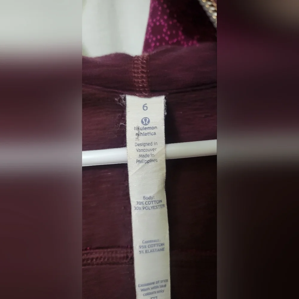 EUC Lululemon Scuba Hoodie III Size 6 Purple Color - Picture 7 of 14